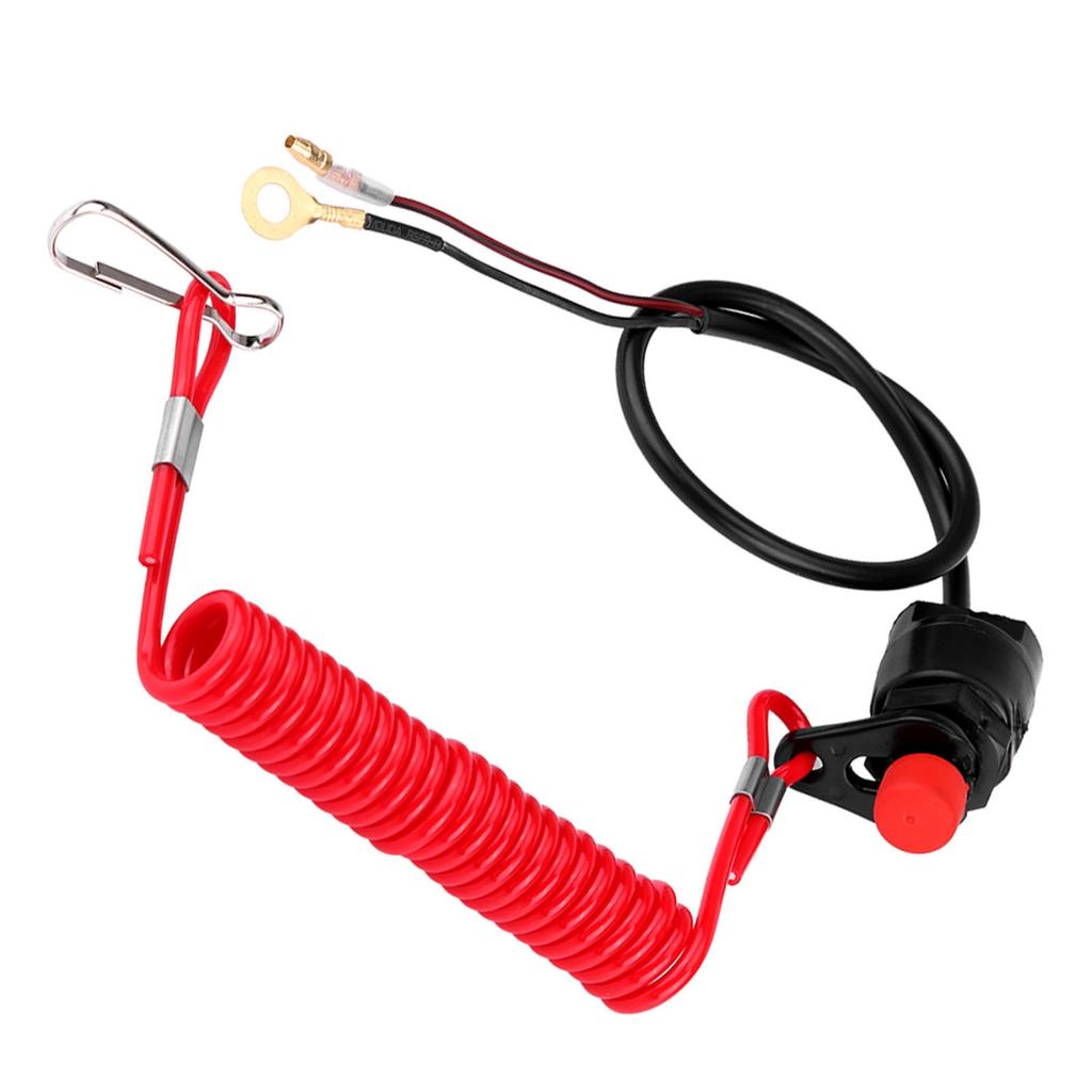 Motorcycle Outboard Lawn Mowers Emergency Engine Kill Stop Switch W Tether Lanyard Cord