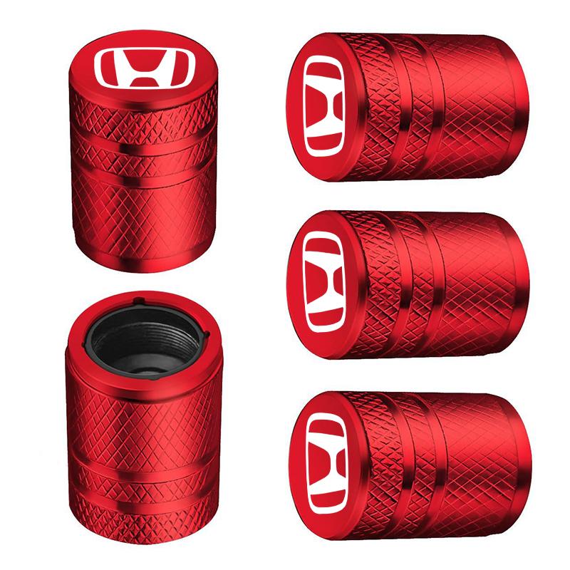 

5pcs Aluminum Car Tire Valve Air Port Stem Cover Caps For Honda Fit Jazz GK5 Civic Type-R CRV Pilot Accord HRV Auto Accessories 5pcs червоний