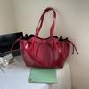 Large Capacity Women Shoulder Bag Fashion Versatile PU Leather Folded Drawstring Underarm Bag Texture Office Commuter Tote Bag CLE