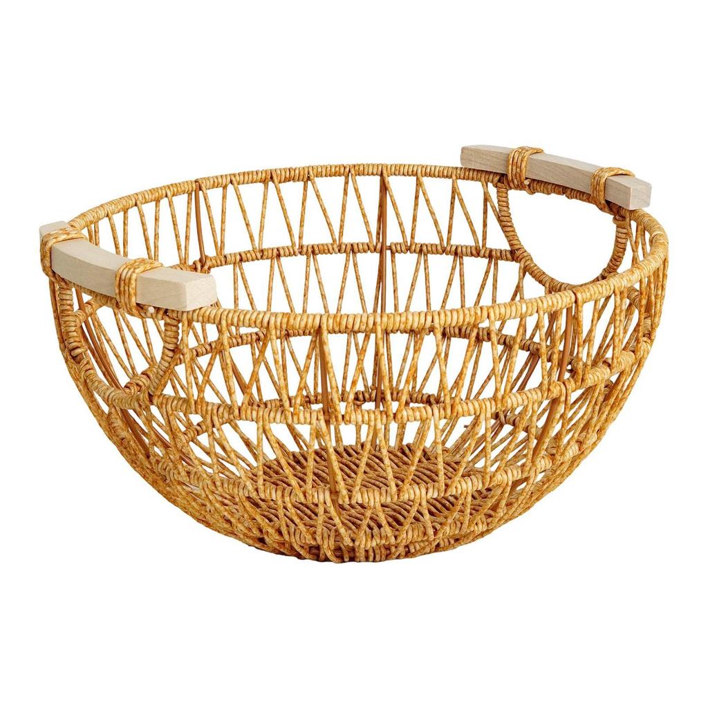 Fruit Basket ABS Plastic Woven Bowl Dish Basket for Cupcake Vegetable Display Party Dining Table
