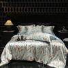 High-end Silk Bedding Set Printed Queen King Duvet Cover Soft Silky Satin Quilt Cover Set As Holiday Gift