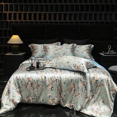Conjunto de Roupa de Cama de Seda de Alta Qualidade Estampado Queen King Capa de Edredom Macia Cetim Sedoso Conjunto de Capa de Colcha Como Presente de Feriado