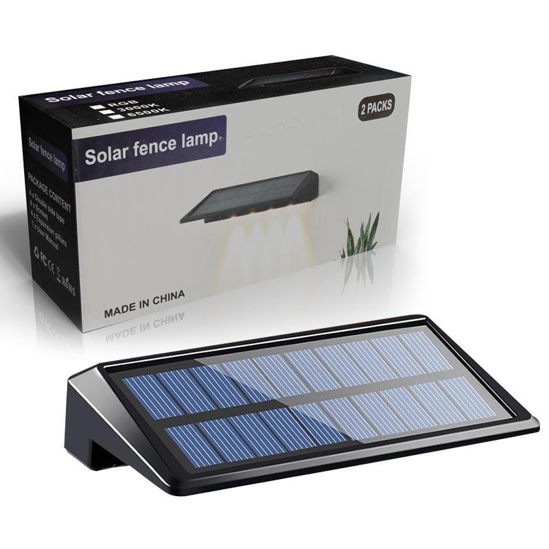 

Solar Fence Light Outdoor Solar Powered Garden Lamp Waterproof Deck Light for Backyard Railing Patio Stair Wall Step Warm Light