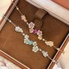 Hot Selling Dopamine Color Diamond Brushed Flower Bracelet Fairy Style Daily Stacking French Elegance