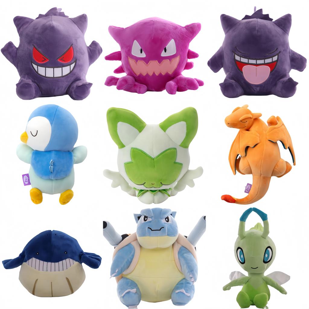 Pikachu Plush Blastoise Celebi Haunter Gengar Wailmer Peluche Kawaii Sylveon Charizard Sprigatito Plushies Toy Xmas Gift