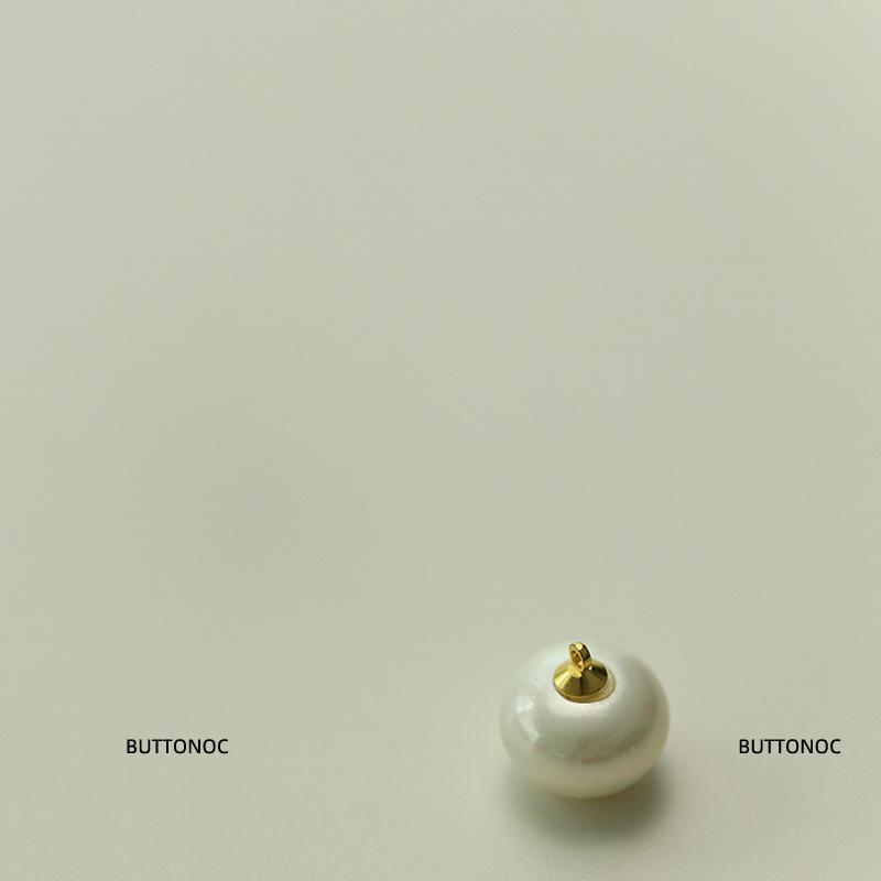 MOSN Women's Oval Pearl Metal Base Buttons for Shirts, Coats, Sweaters, and Collars.