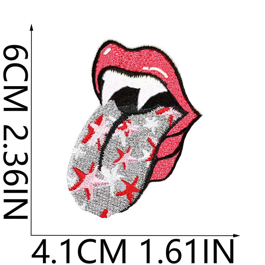 Pink Cheetah Embroidery Cloth Sticker Bag Decoration Rainbow Smiley Face Patch Sticker Butterfly Embroidery Label Mushroom Chapter Ironing