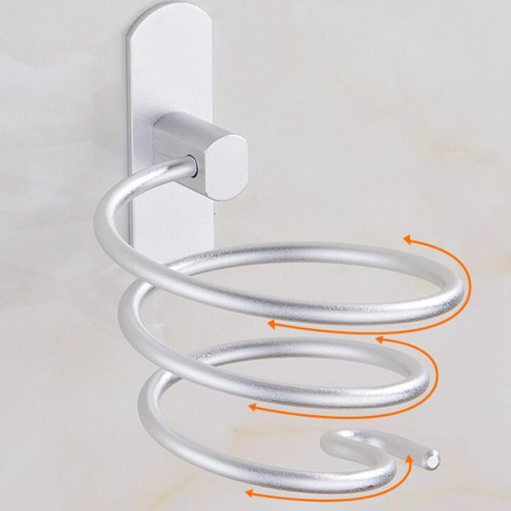 

Полка для фена, алюминиевый настенный держатель для ванной комнаты, полка для хранения серебряный