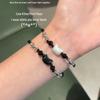 Handmade Black & White Cat Couple Bracelet: Exquisite Braided Design, Versatile & Simple for Special Occasions