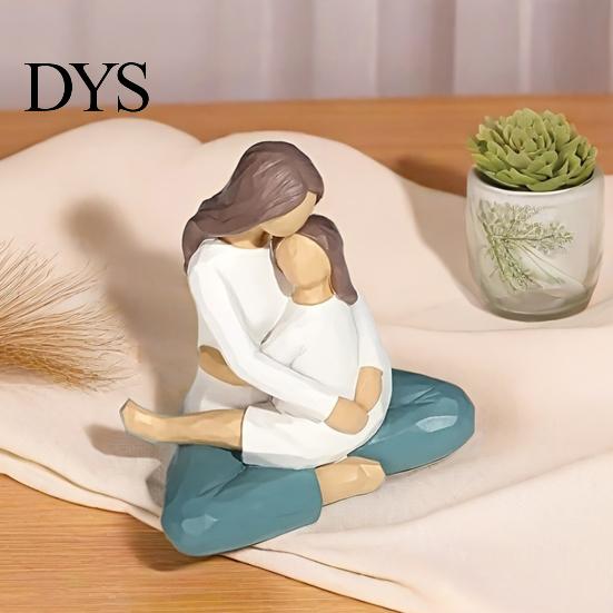 Elegant Home Office Decor Faceless Mother And Child Figurine, Heartwarming Resin Statue, Modern Statue Minimalist Sculpture for Living Room