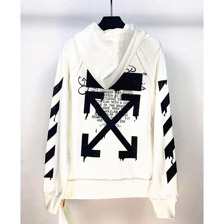 Yüksek Kaliteli Trend OFF WHITE Basic Ok 3D Baskılı Kapüşonlu Sweatshirt
