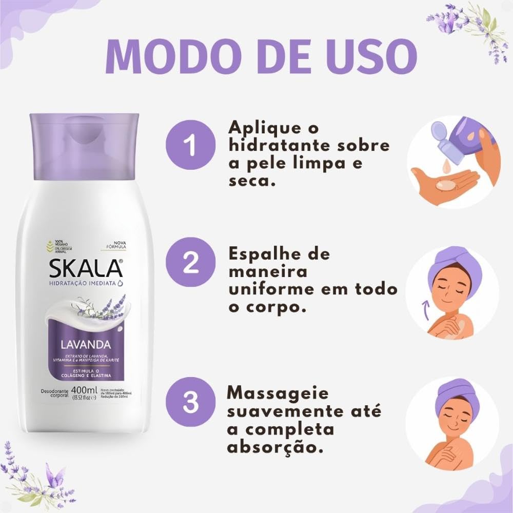 Skala Crema Idratante Corpo - Fiore di Lavanda 400ml Idratante Lavanda