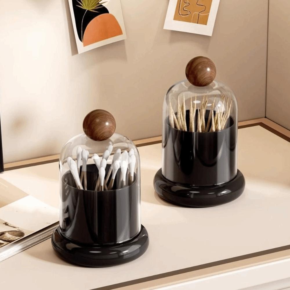 Retro Swab Toothpick Holder Plastic Toothpick Storage Box Portable Toothpick Dispenser  Living Room