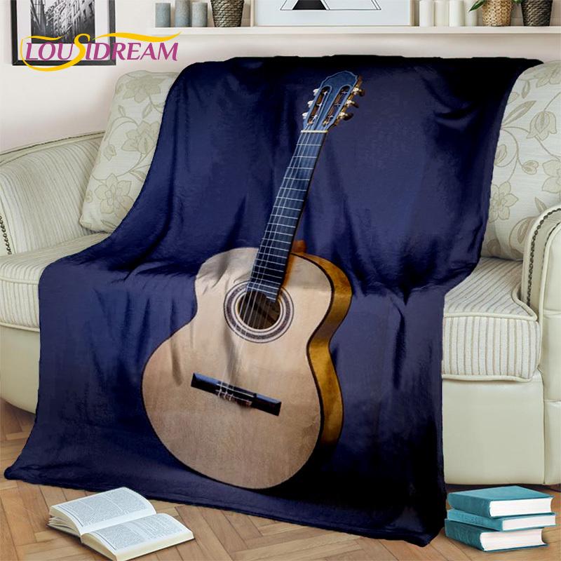 Electric Guitar Bass Classical Guitar Blanket,Throw Blanket for Home Bedroom Bed Sofa Picnic Office Hiking Leisure Nap Cover Kid