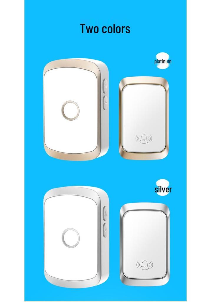 Self-Powered Waterproof Wireless Doorbell with Long-Range Remote and Elderly Call Button