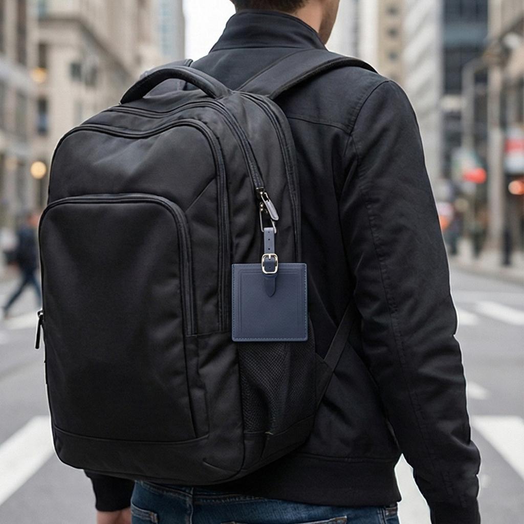 Stylish Square Luggage Identifier PU Wear Resistant and Practical Construction Suitcase Label for Modern Traveler