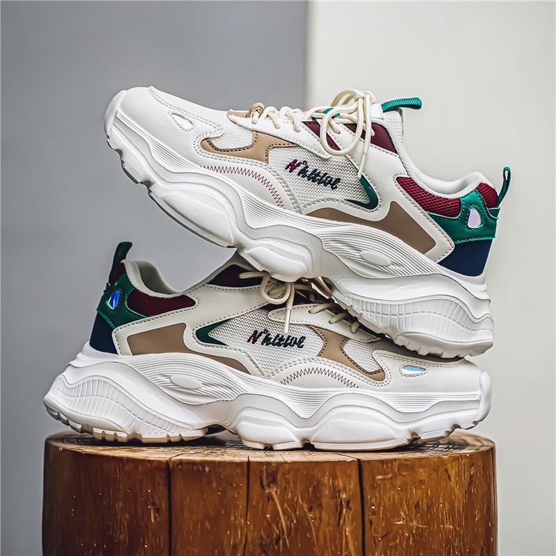 Trendige Marke Hong Kong Stil Sport Herrenschuhe modische dicksohlige vielseitige bequeme Freizeitschuhe neue leichte Mesh Sport Papa Schuhe