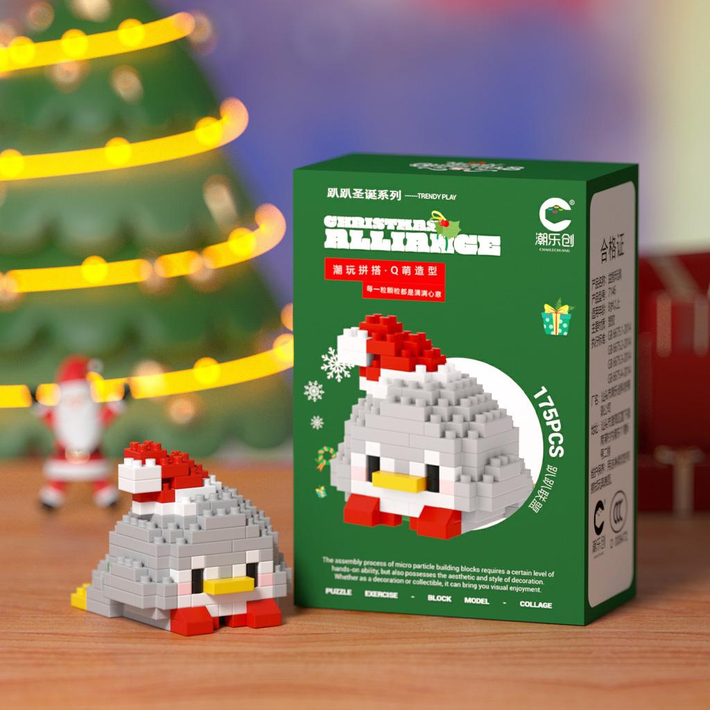 Non-Toxic 33 Style Cartoon Santa Claus Snowman Wishing Tree Apple Candy House Building Blocks City Compatible Diy Toys Children'S Gifts