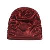 Solid Color Metal Color Hat Elastic Sleeping Night Cap Simple Pullover Cap  Streetwear