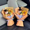 Neue hübsche Puppe Häkelblumenstrauß Handgemacht Niedlich Cartoon Gewebte Sonnenblume Kreativer Strauß Abschlussgeschenk