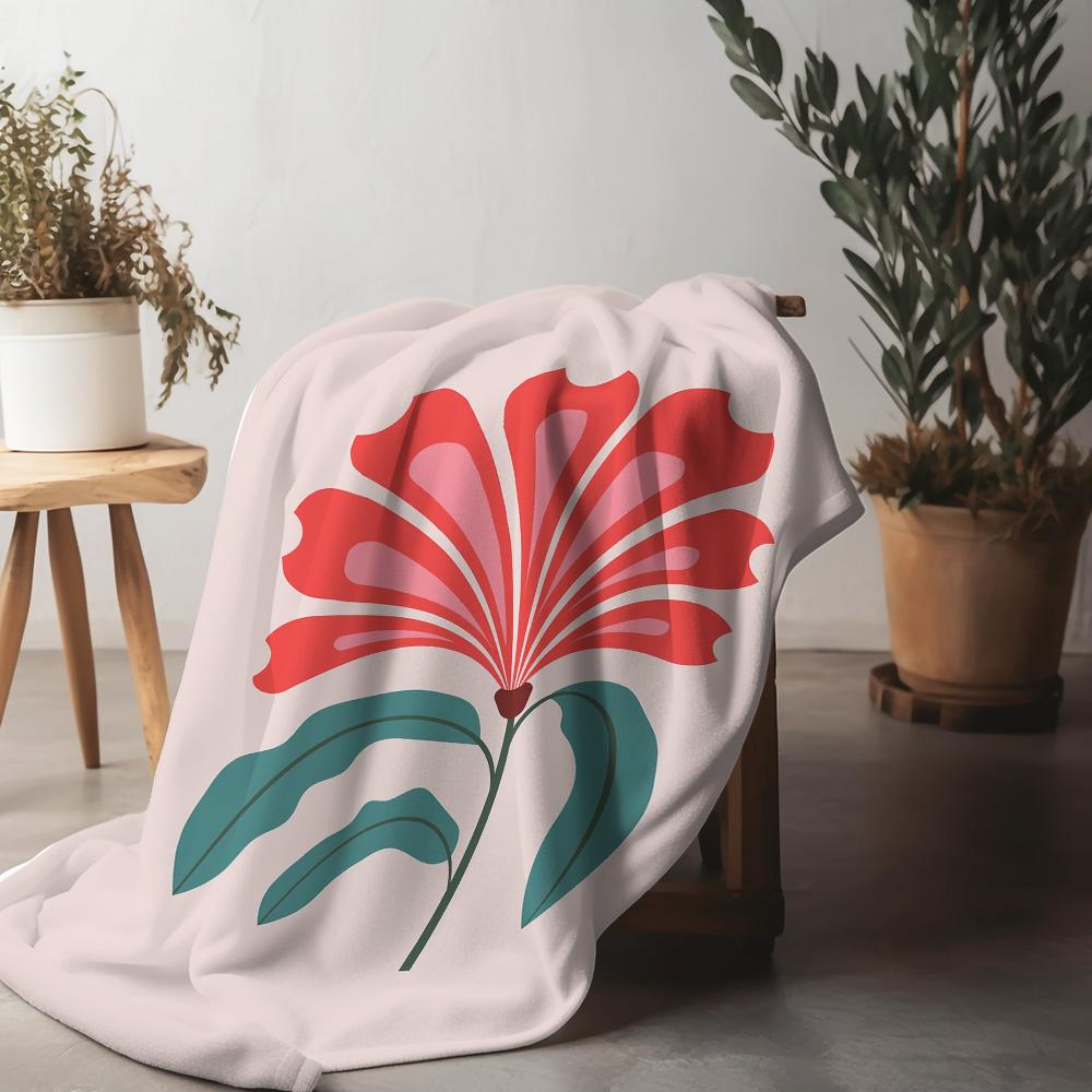 Vibrant Floral Design Throw Blanket Decorative Bed Sofa Cover for Women Teens Gift
