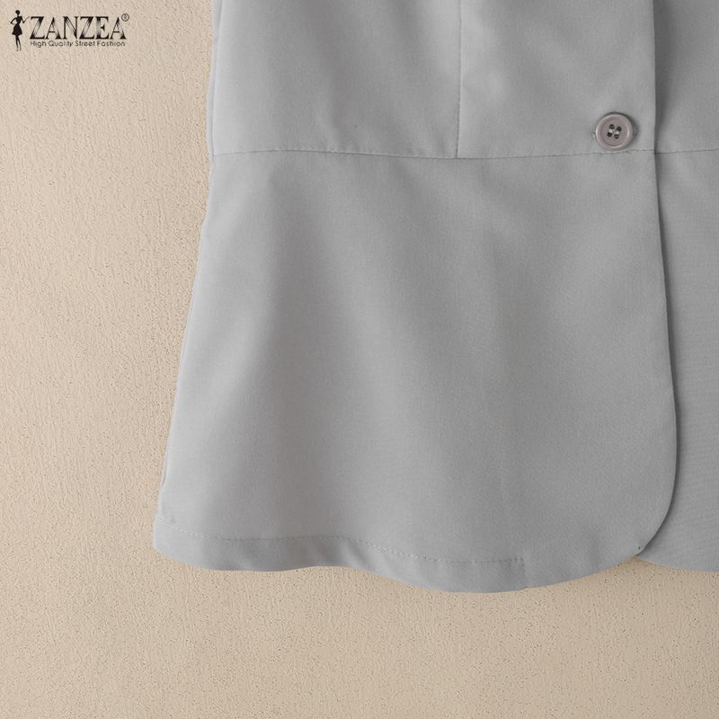 ZANZEA Camicetta estiva casual da donna con scollo rotondo e maniche corte