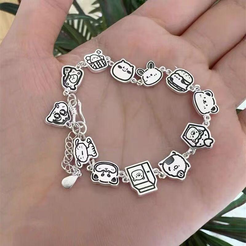 Gingerbread man bear retro old bracelet women's niche design advanced sense cute cartoon bracelet jewelry tide