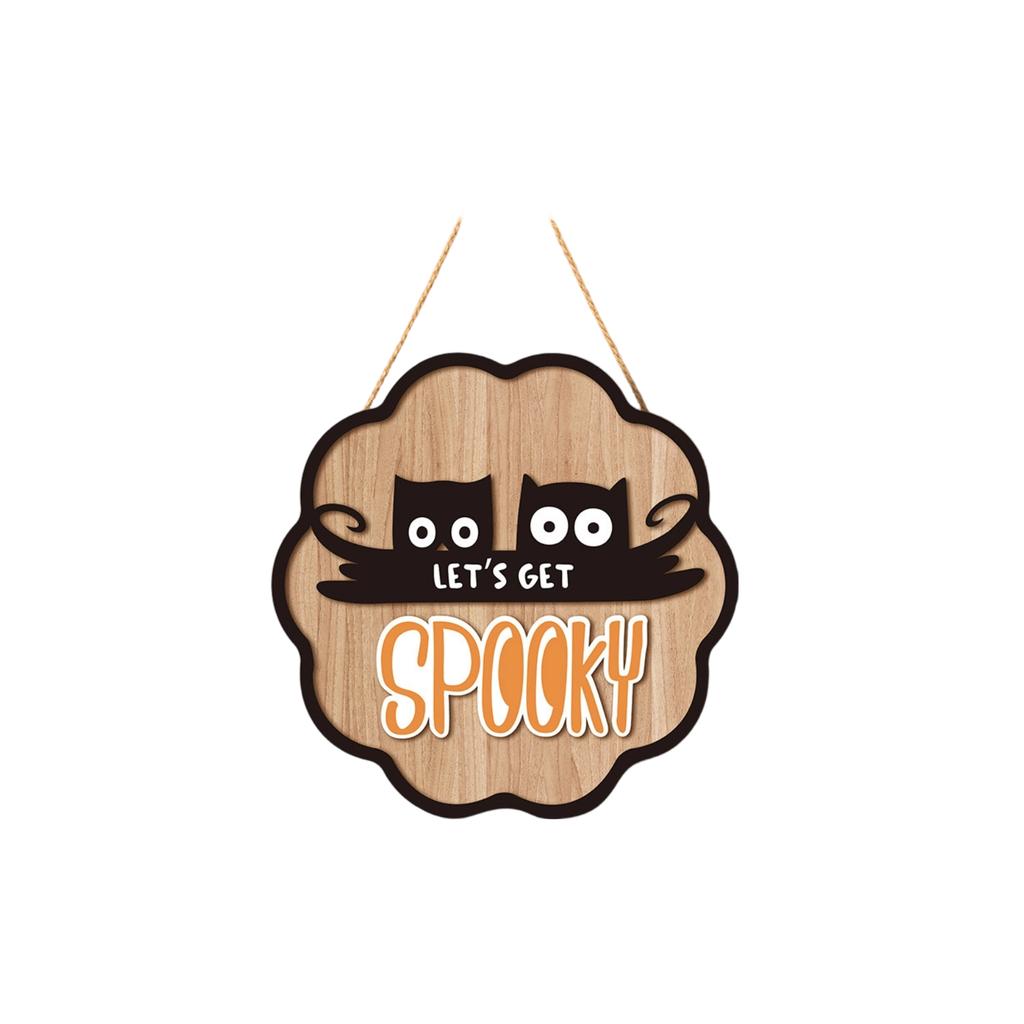 Halloween Pumpkin Wooden Door Sign Hanging Wall Decor Party Supplies