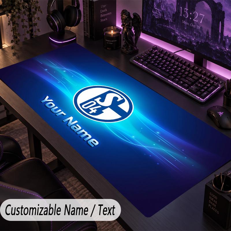 Large Mouse PadSchalke 04 FC Custom Name Text Personalized Desk Mat Non Slip Gaming Pad