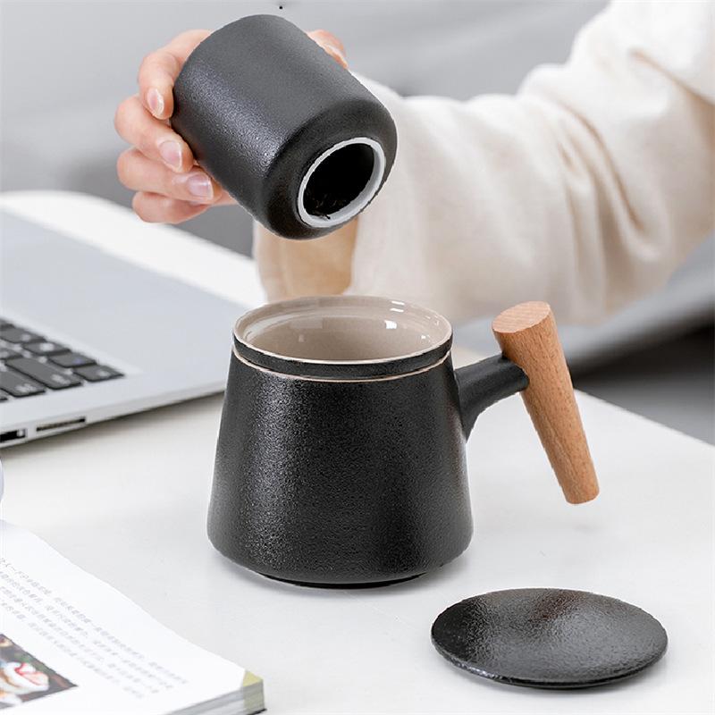 Ceramic Style Simple Ceramic Office Cup With Filter Gift Coffee Cup Water Cup Fixed