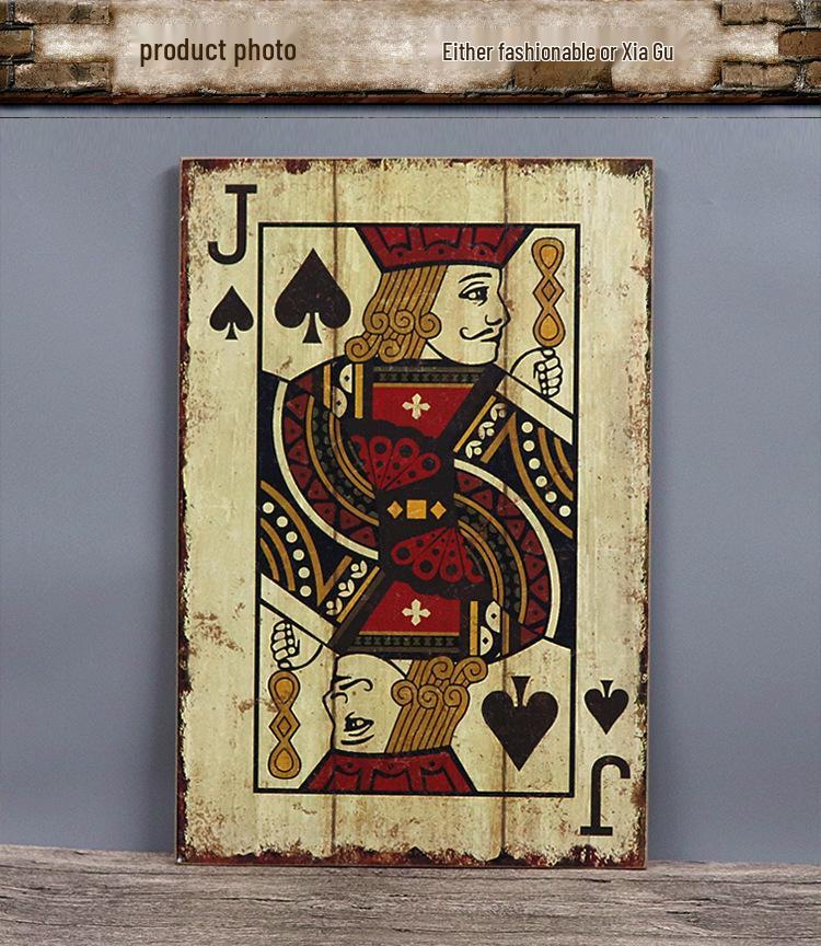 Vintage Playing Cards Wall Art for Bar, Cafe, or Living Room Decor