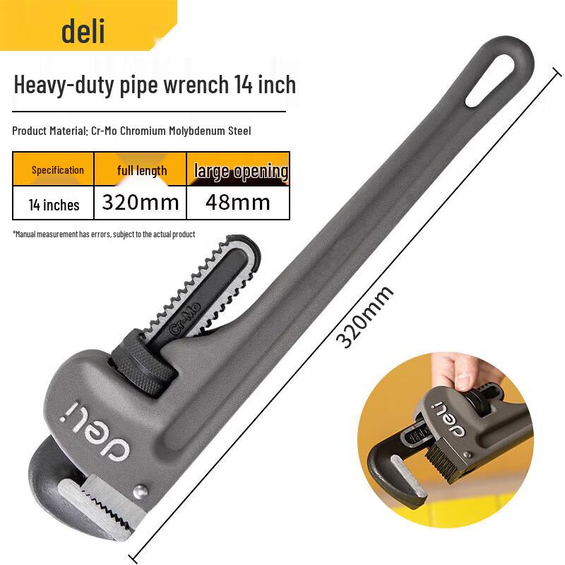 Deli Lightweight Alloy Pipe Wrench