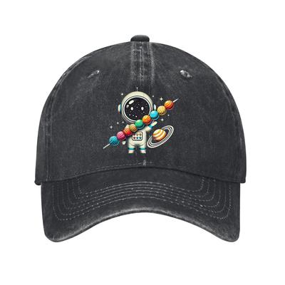 Casquette de Baseball Coton Planète Astronaute Brochette Unisexe Décontractée Réglable Protection Solaire Casquette Papa