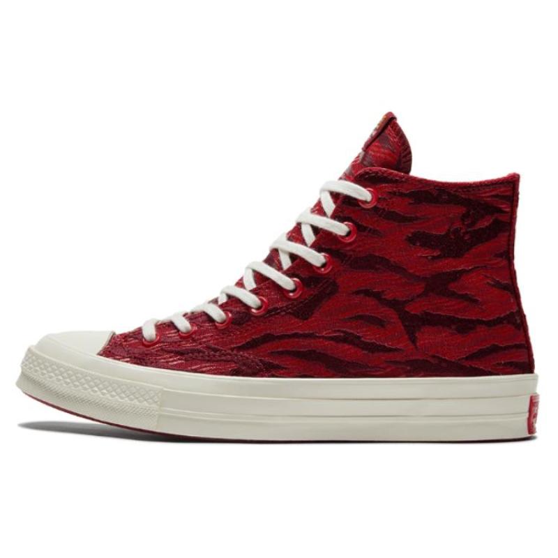 Converse 1970s Chuck 70 High 'Chinese New Year Deep Bordeaux' Tiger Stripe High-Top Canvas Shoes Unisex Burgundy