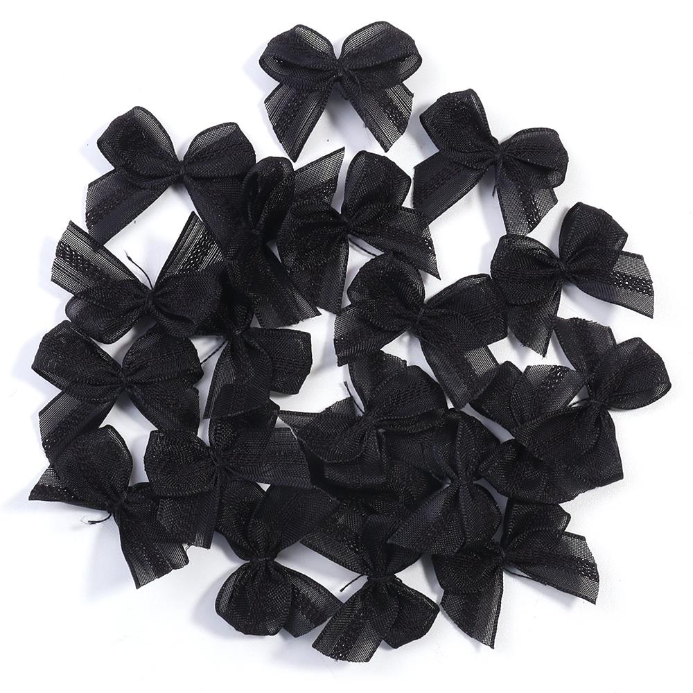 30-60pcs/lot 2.5x2.5cm Mesh Lace Ribbon Bows Mutilcolor Polyester Satin Ribbon Bow Flower DIY Decoration Headwear Accessories