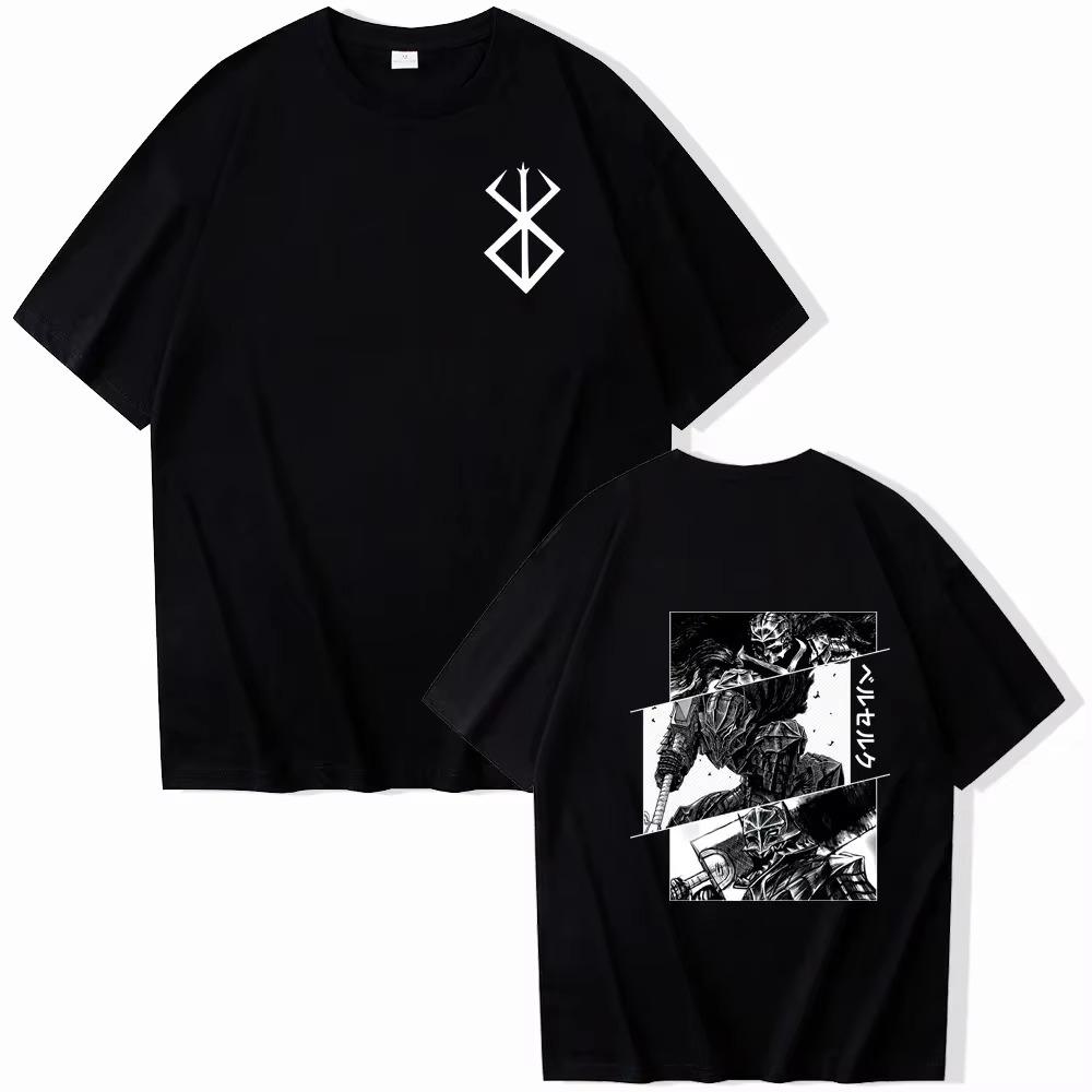 Anime Berserk Tshirt Summer Men Women Cotton Oversized Short Sleeve T Shirt Print T-shirt Tops 2024 Tee Trend Fans Clothes