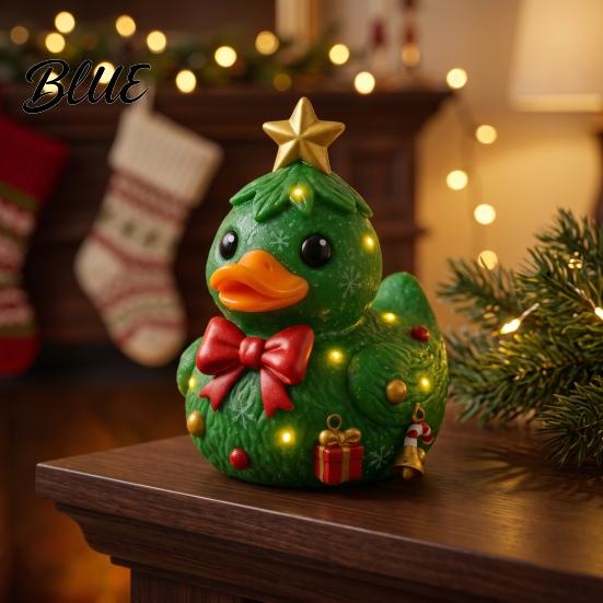 Christmas Tree Hanging Decorations Duck Figurine Resin Sculpture for Holiday Home Decor Cute Ornaments Desktop with Festive Elements Indoor Outdoor