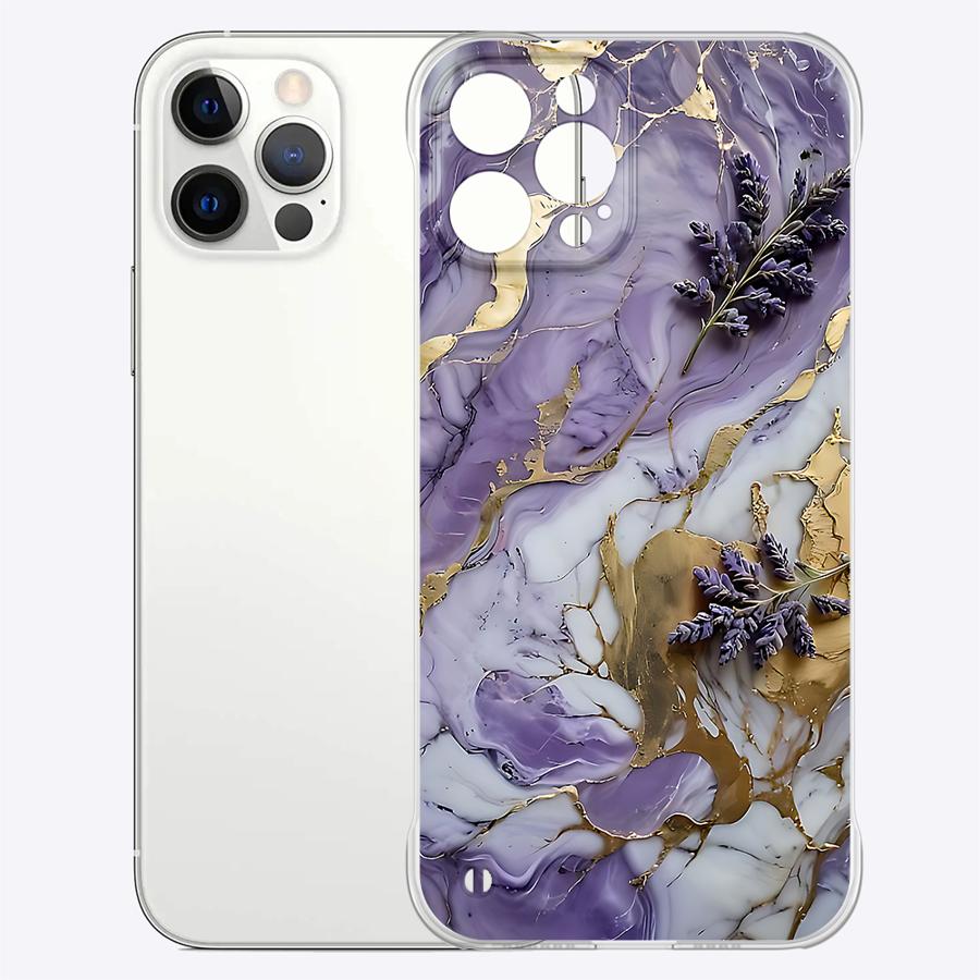 Flower Marble Clear Hard Phone Case for iPhone 16 Pro 13 Pro Max 14 15 Pro Max 11 12 Transparent Cover