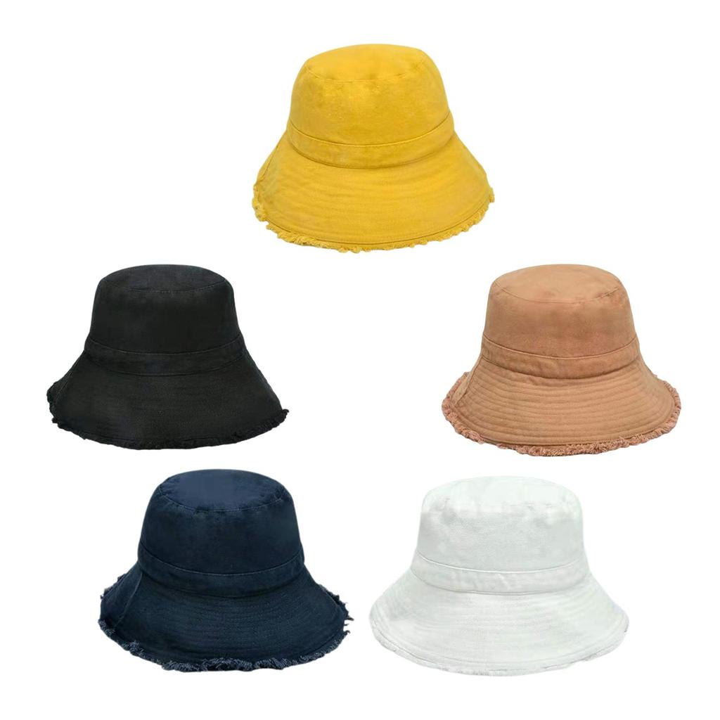 Sun Protection Women Bucket Hat Windproof Fisherman Cap Cotton Packable Sun Hat