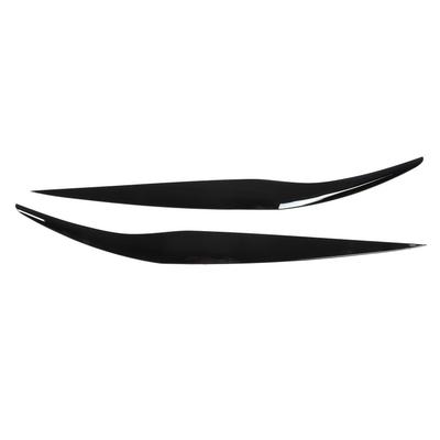 Pair Front Headlight Eyebrow Eye Lid Cover Trim Glossy Black Replacement for Ford Fiesta MK6.5