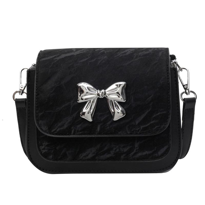 Fashion Bag Women's New Solid Color Versatile Butterfly Small Square Bag Messenger Bag