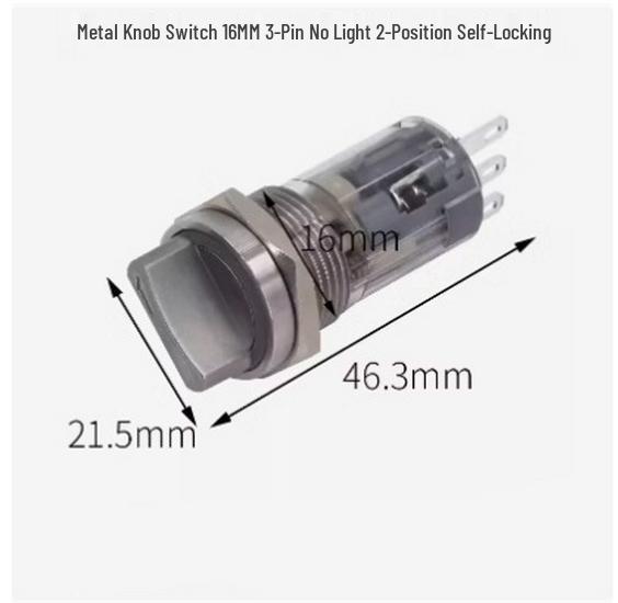 16/19/22mm Metal Selector Switch: Two/Three-Speed Self-Locking or Self-Returning with Key Button