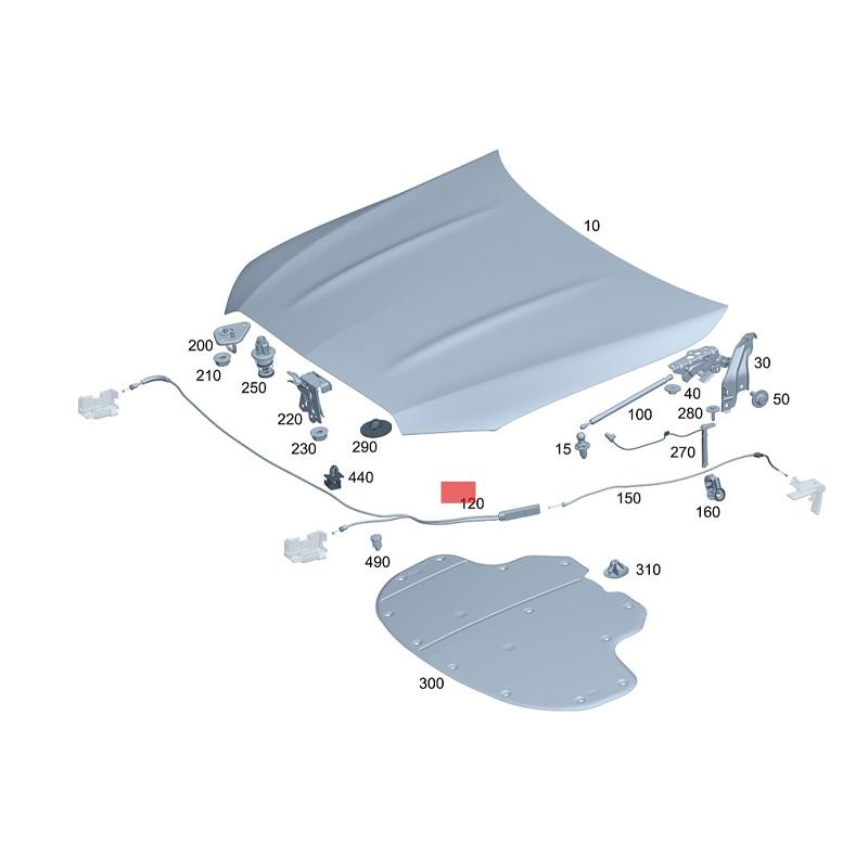 A2068801400 Engine Hood Release Cable Bowden Cable For Mercedes Benz W206 C Class OEM 2068801400 A2068801400