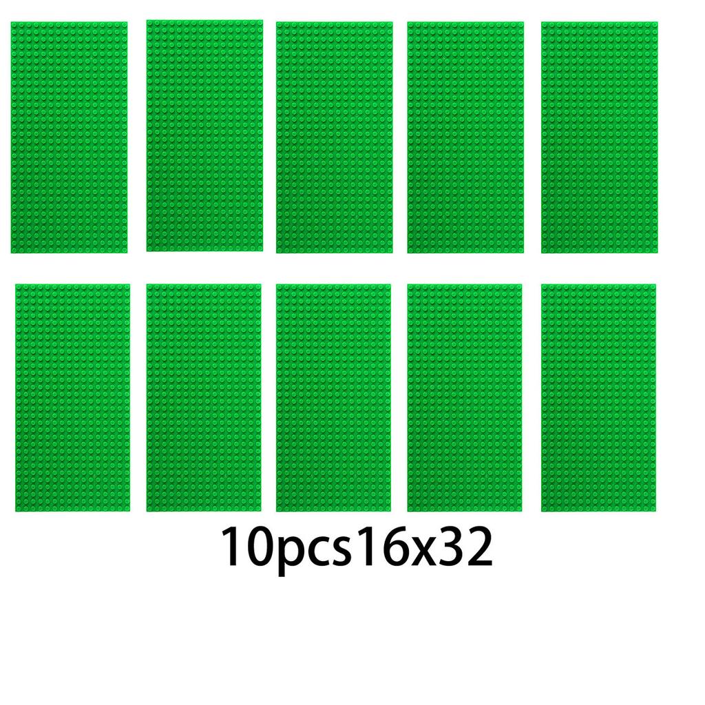 Perfect for play and displaying building block creations the 10 pieces with 16x32 holes are ideal for grass surfaces.