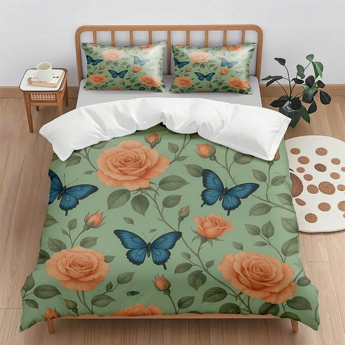 

New Digital Printing Quilt Cover Set (Quilt Cover + Pillowcase) 2Pcs/3Pcs Holiday Gift Household Quilt Cover Without Sheets 135cmx200cm 2pcs
