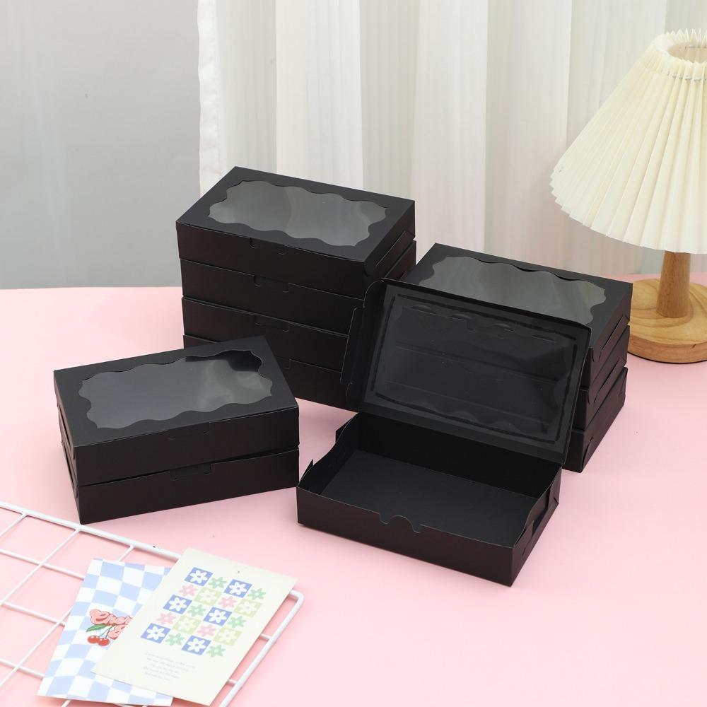 10/20pcs Gift Packaging Kraft Paper Box Transparent Open Window Desserts Box New Pastry Box  Wedding