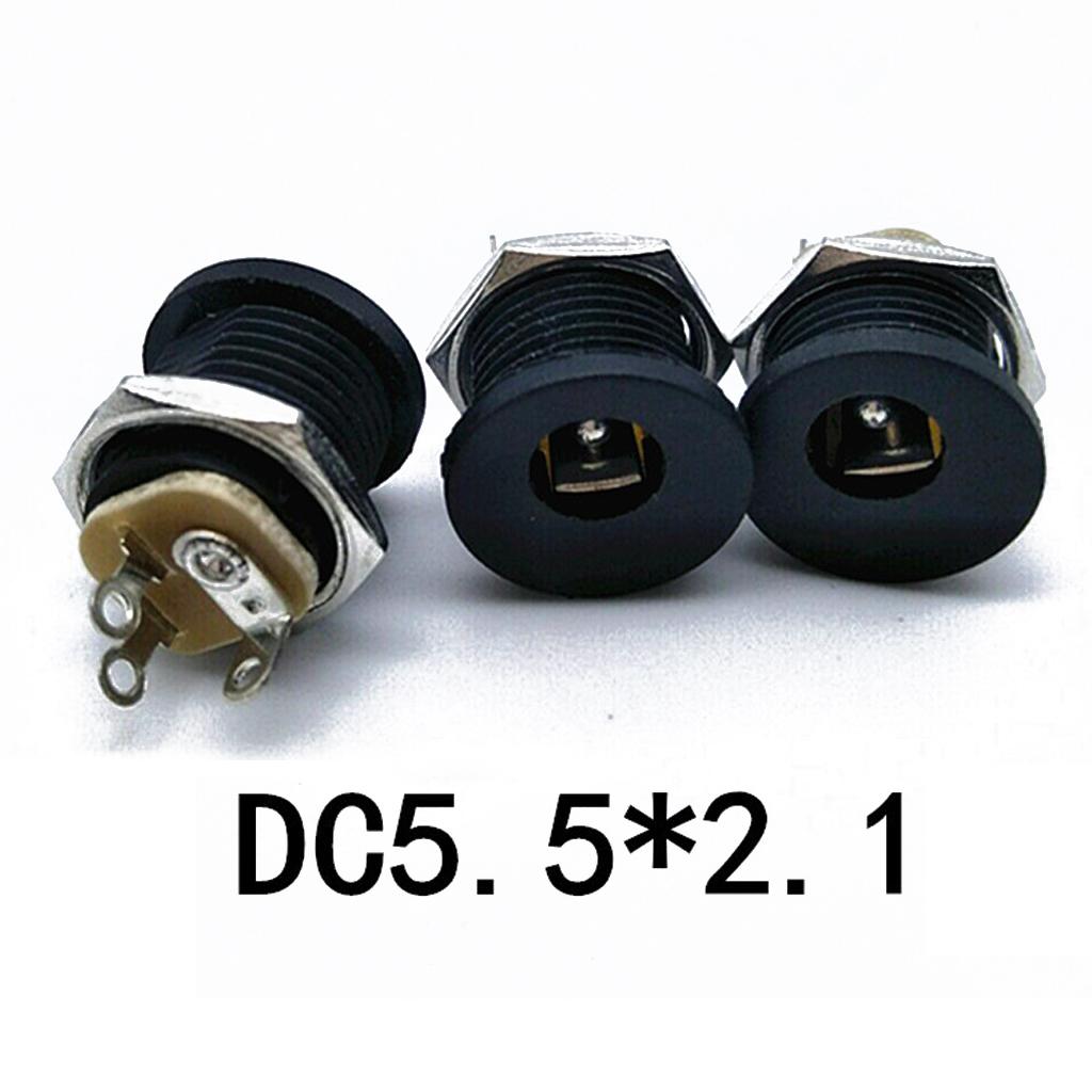 10 Paar 5,5 mm x 2,1 mm Klinkenstecker Buchse für DC-Netzteil Ersatz Stecker & Buchse DIY für DC-Hohlstecker Langlebig