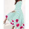 Elegant Women's Long-Sleeve Maxi Dress, Round Neck Long-Sleeve Dress, Printed Fabric, for Home, Vacation, and Commuting, Soft and Breathable Fabric