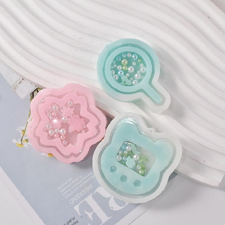 Geometry Flower Ornament Mold DIY Keychain Pendant Jewelry for Keychain Decor