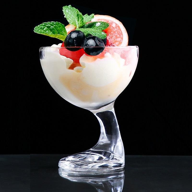 250ml High Quality Cocktail Glass Cup Milk Tea Ice Cream Cup Creative Fruit Juice Cold Drink Cup Bar Accessories